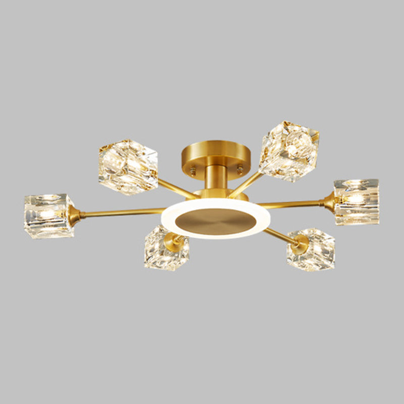 Sputnik Flush Mount Plafond Light Crystal plafond moderne Mount Chandelier