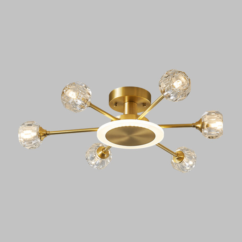 Sputnik Flush Mount Plafond Light Crystal plafond moderne Mount Chandelier