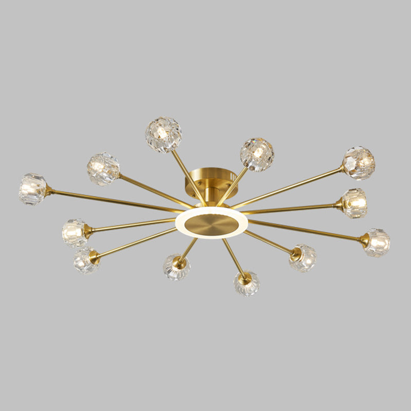 Sputnik Flush Mount Plafond Light Crystal plafond moderne Mount Chandelier