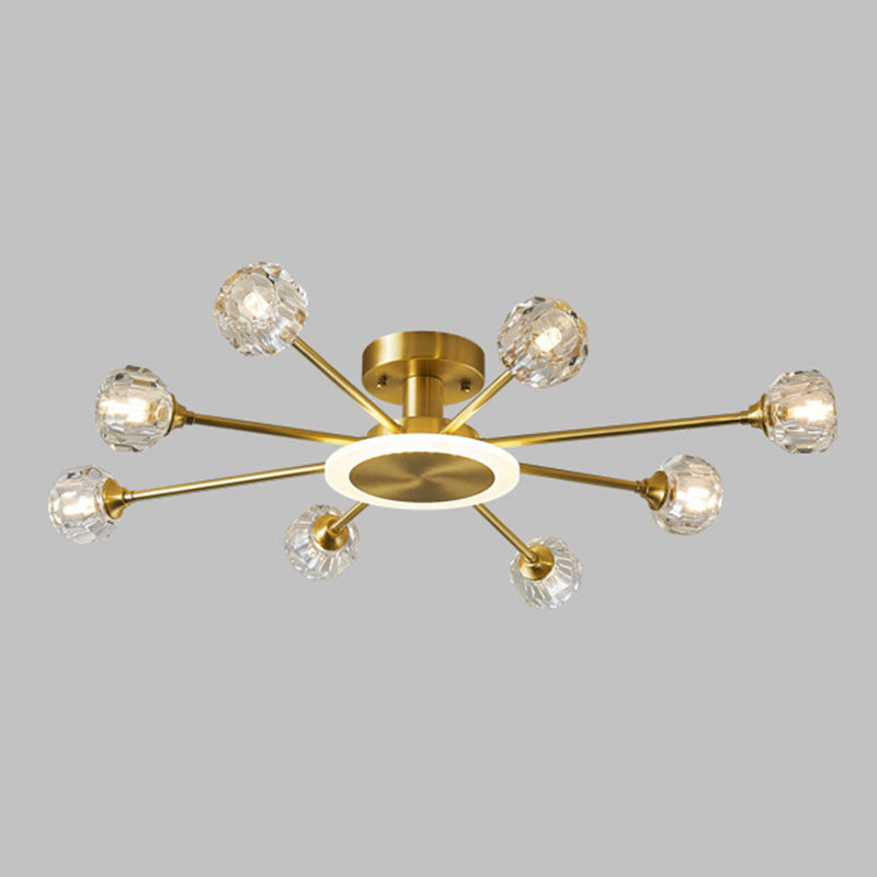 Sputnik Flush Mount Plafond Light Crystal plafond moderne Mount Chandelier