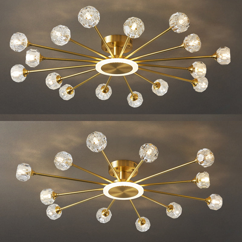 Sputnik Flush Mount Plafond Light Crystal plafond moderne Mount Chandelier