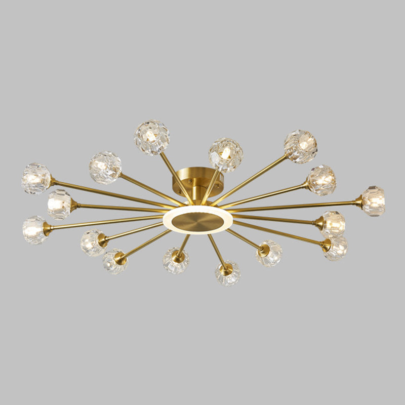 Sputnik Flush Mount Plafond Light Crystal plafond moderne Mount Chandelier