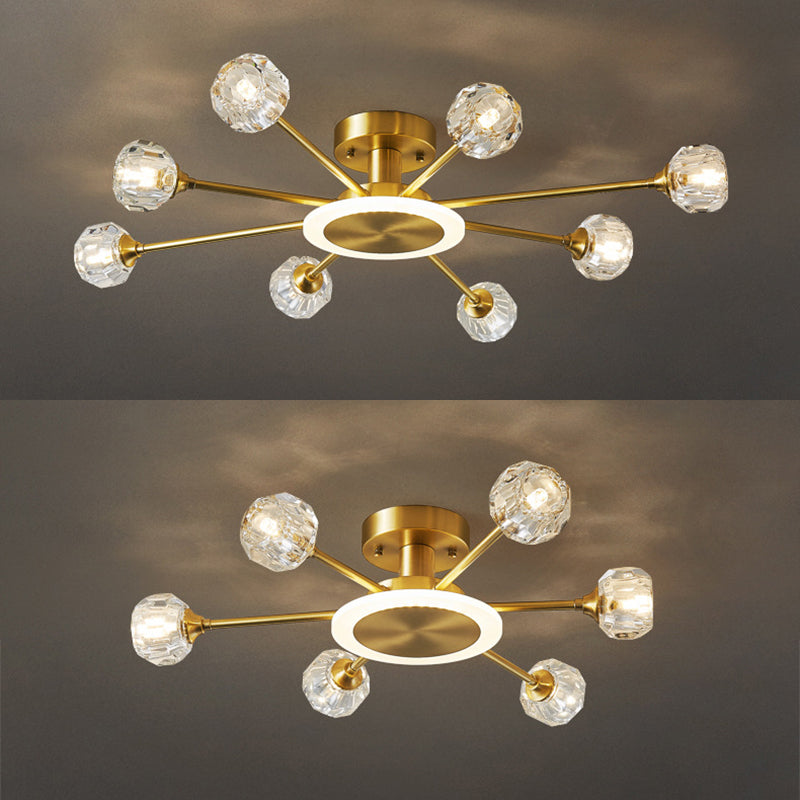 Sputnik Flush Mount Plafond Light Crystal plafond moderne Mount Chandelier