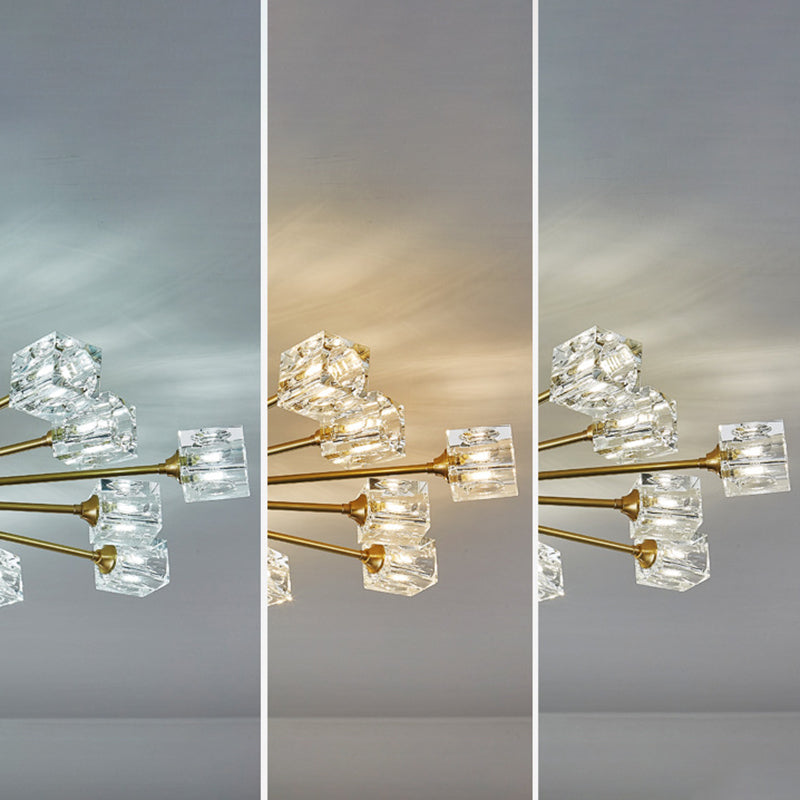 Sputnik Flush Mount Ceiling Light Modern Crystal Ceiling Mount Chandelier