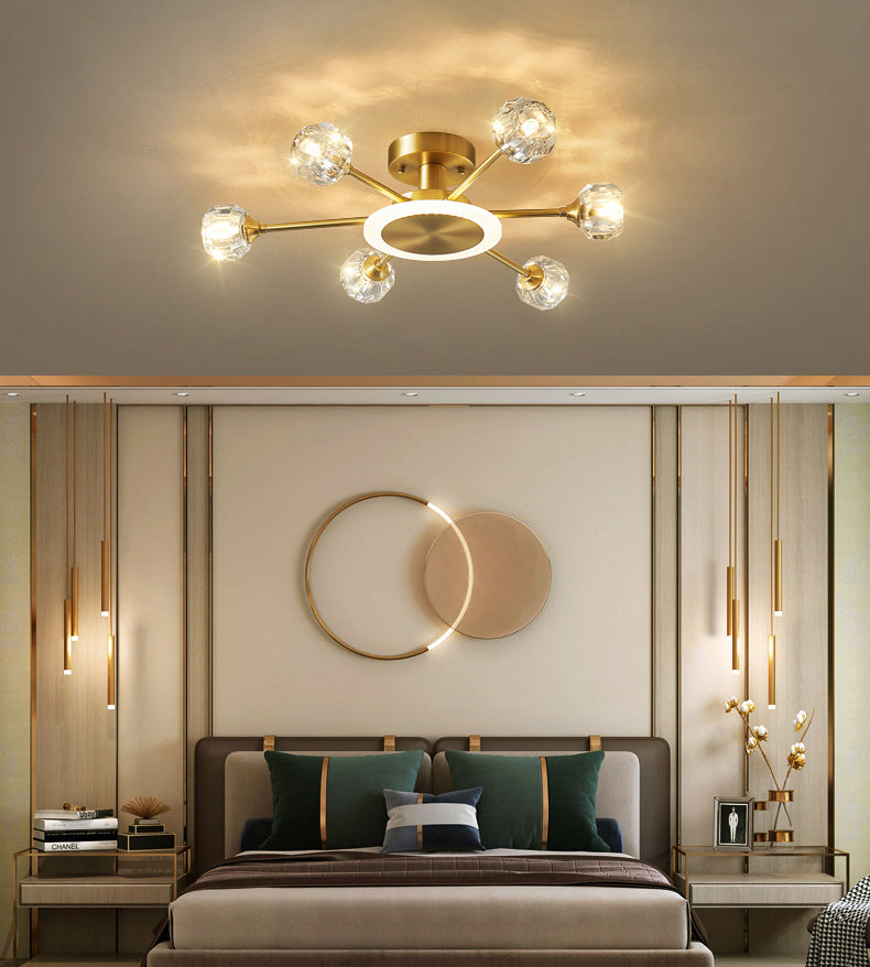 Sputnik Flush Mount Plafond Light Crystal plafond moderne Mount Chandelier