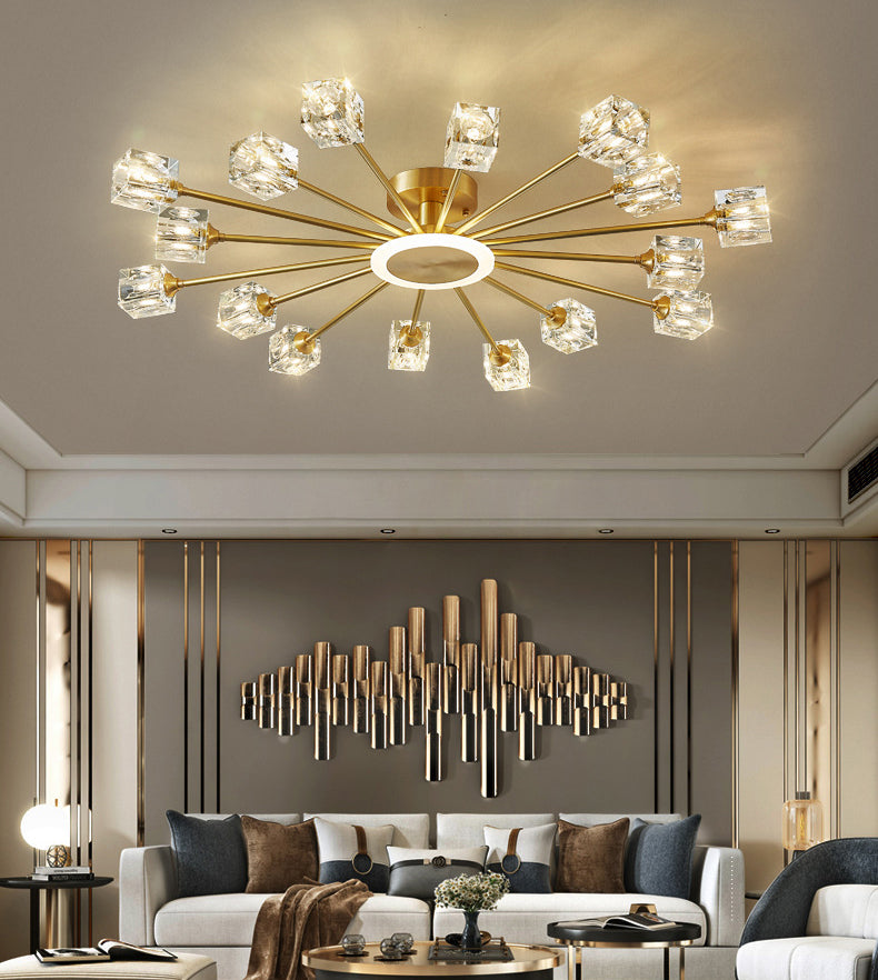 Sputnik Flush Mount Plafond Light Crystal plafond moderne Mount Chandelier