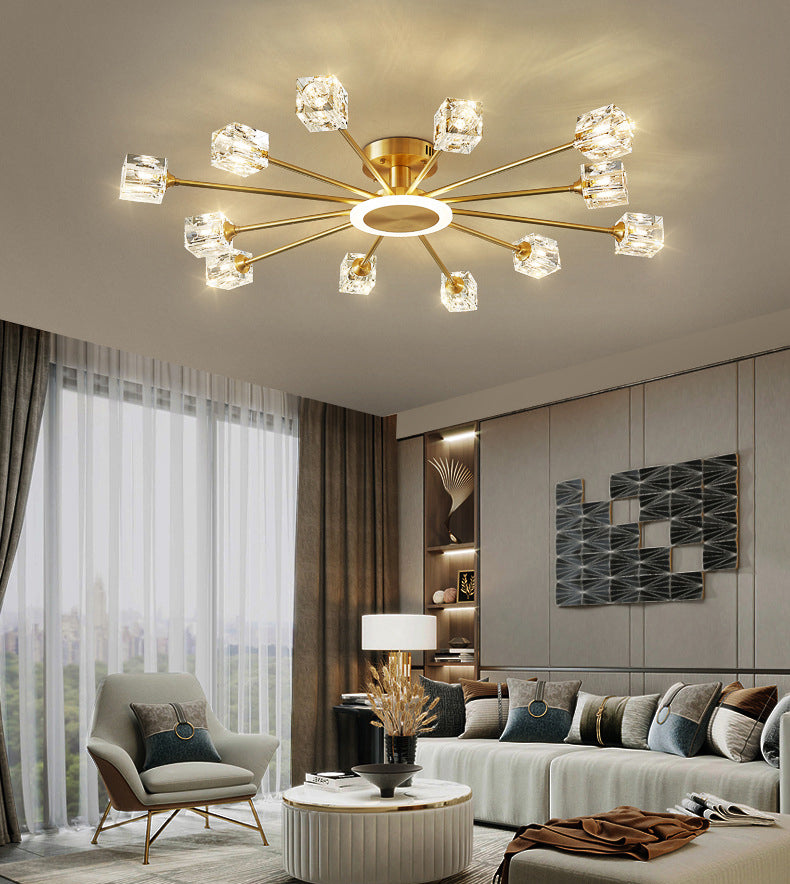 Sputnik Flush Mount Ceiling Light Modern Crystal Ceiling Mount Chandelier