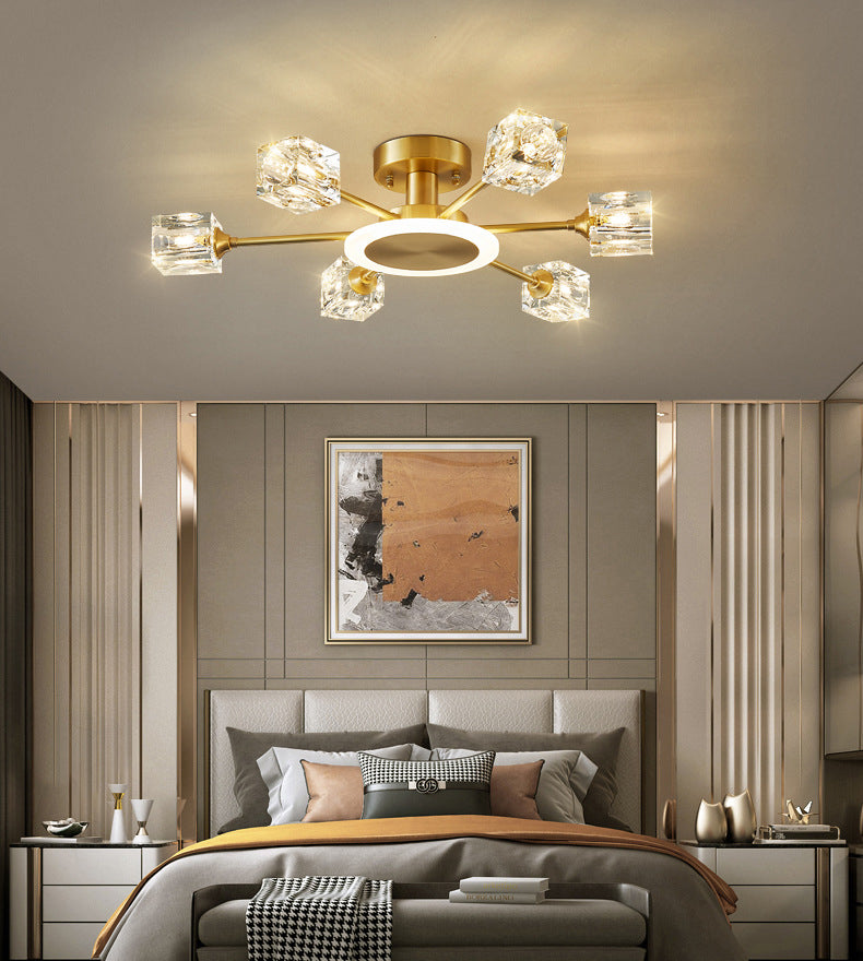 Sputnik Flush Mount Ceiling Light Modern Crystal Ceiling Mount Chandelier