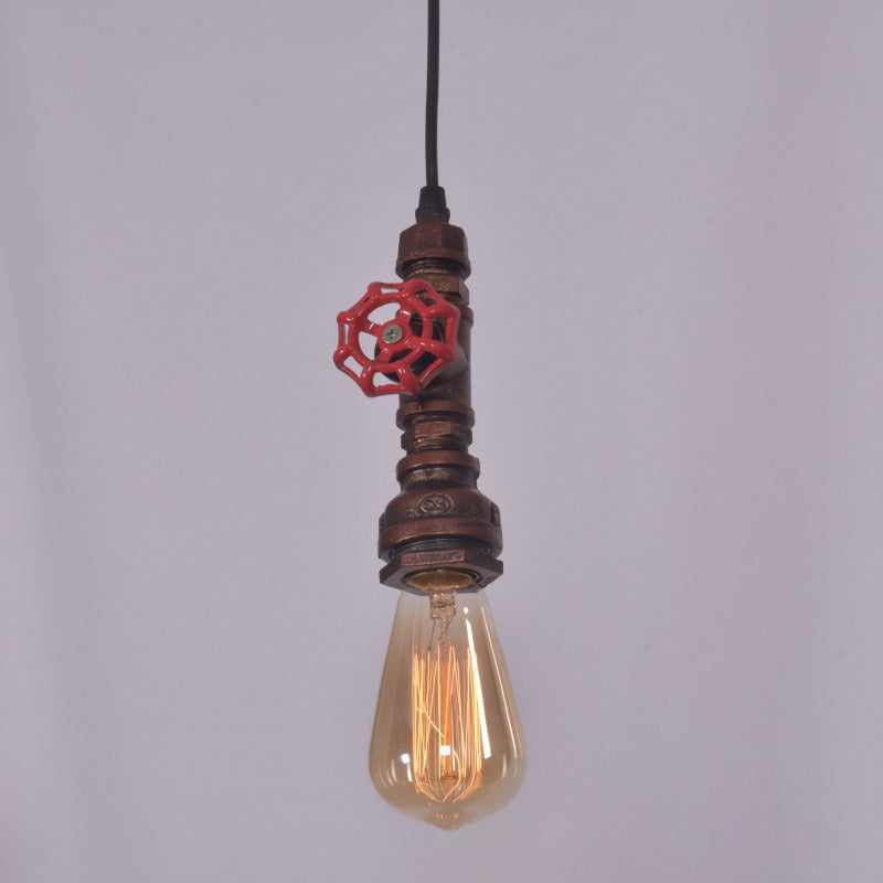 1-Licht-Wasserpfeife kreative Suspension Leicht Vintage Industrial Style Metal Hanging Lampe für den Flur Gang