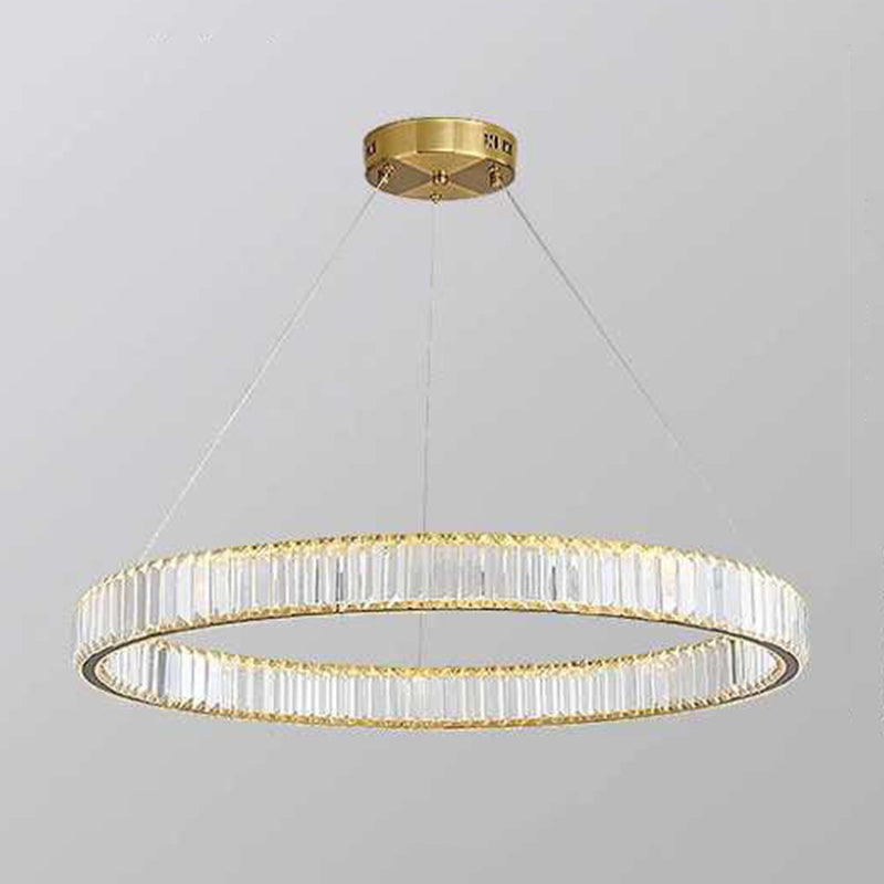 Éclairage d'éclairage de lustre en cercle LED MINIMALM LED CRISTAL PENDANT ÉCLAIRAGE