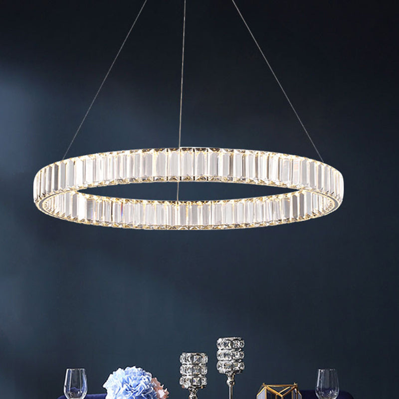 Éclairage d'éclairage de lustre en cercle LED MINIMALM LED CRISTAL PENDANT ÉCLAIRAGE