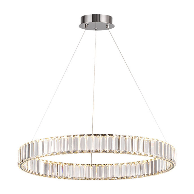 Éclairage d'éclairage de lustre en cercle LED MINIMALM LED CRISTAL PENDANT ÉCLAIRAGE