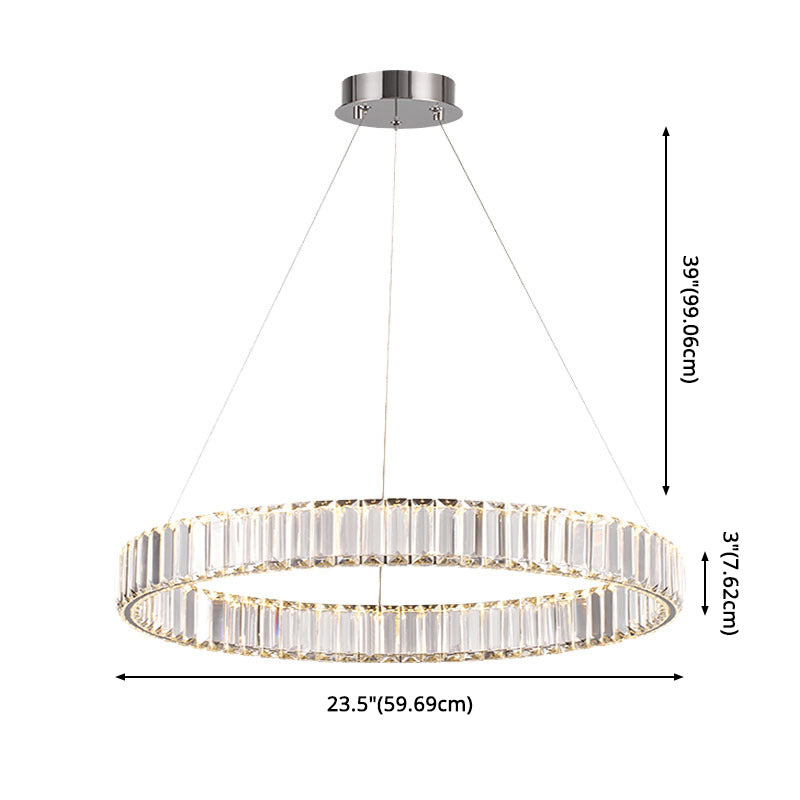 Éclairage d'éclairage de lustre en cercle LED MINIMALM LED CRISTAL PENDANT ÉCLAIRAGE