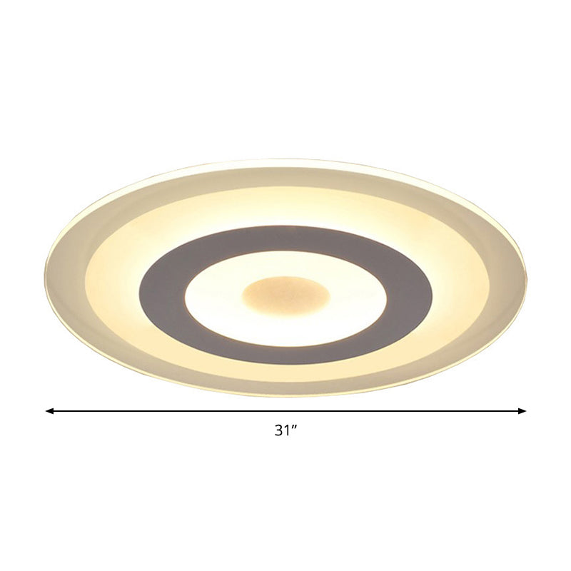 White Disc Flush Montaggio Fissaggio Semplice Stile Bianco 16 "/19.5" /23.5 " Wide LED Light, Esterno Bianco Interno Caldo / Esterno Caldo Interno Caldo