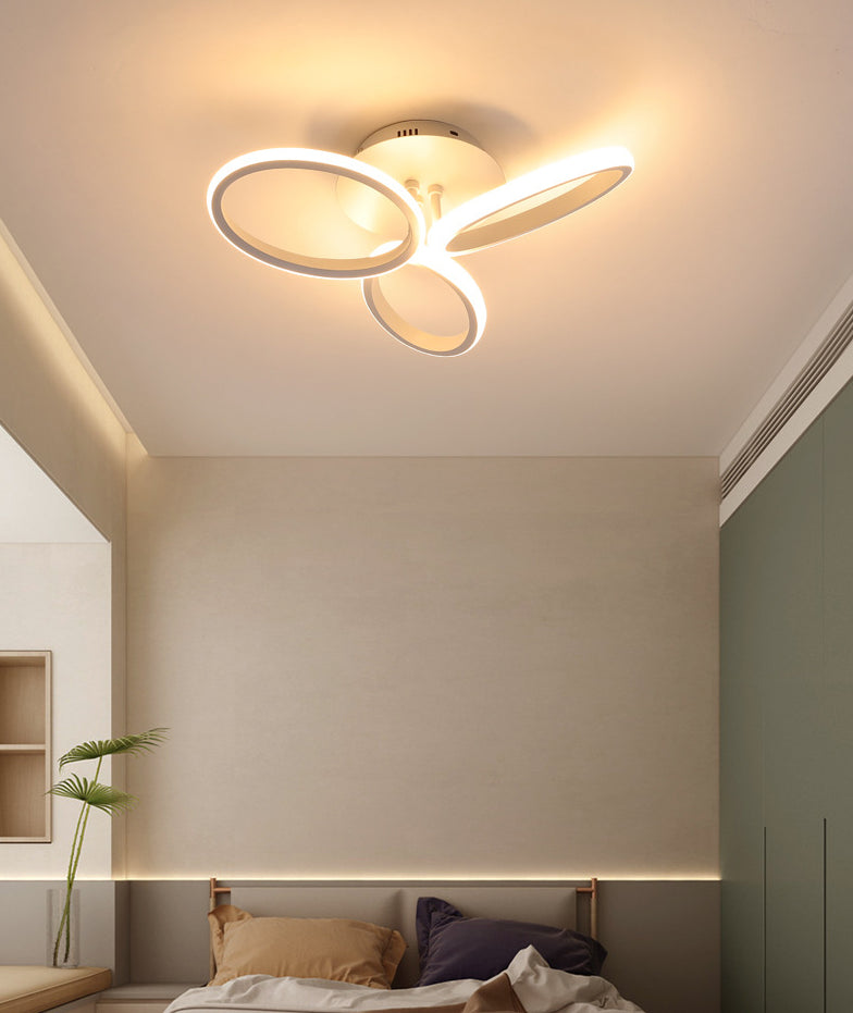 Petaloid Acrylique Shade LED Semi Flush Mount dans la simplicité moderne de plafond en métal pour le salon