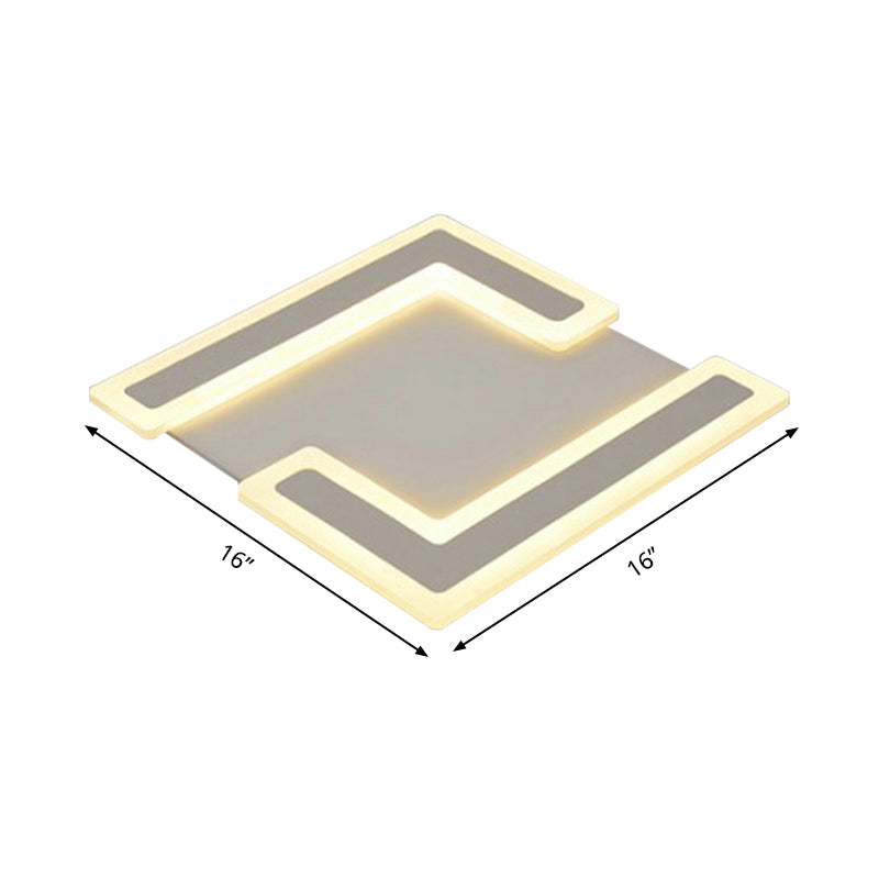 Doble 7-Forma de luz de techo simple de estilo simple acrílico de color blanco de montaje de LED de luz en caliente/luz blanca