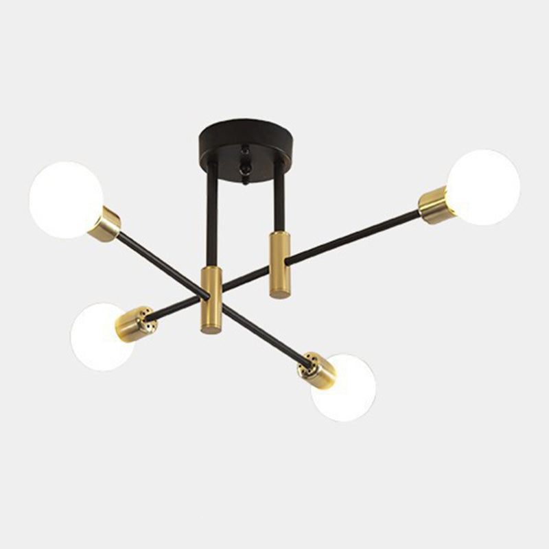 Bare Lampe Industrial Retro Semi Flush Mount Sputnik Metall Deckenleuchte für Innenräume