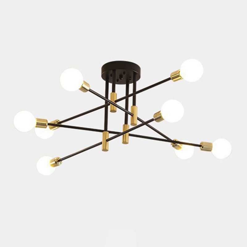 Bare Lampe Industrial Retro Semi Flush Mount Sputnik Metall Deckenleuchte für Innenräume