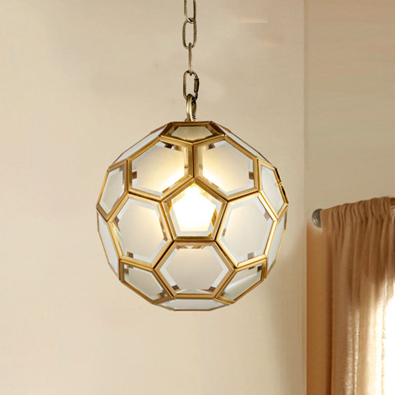 Lampe de plafond à balle en verre blanc colonial 1 hier-chambre suspension suspension