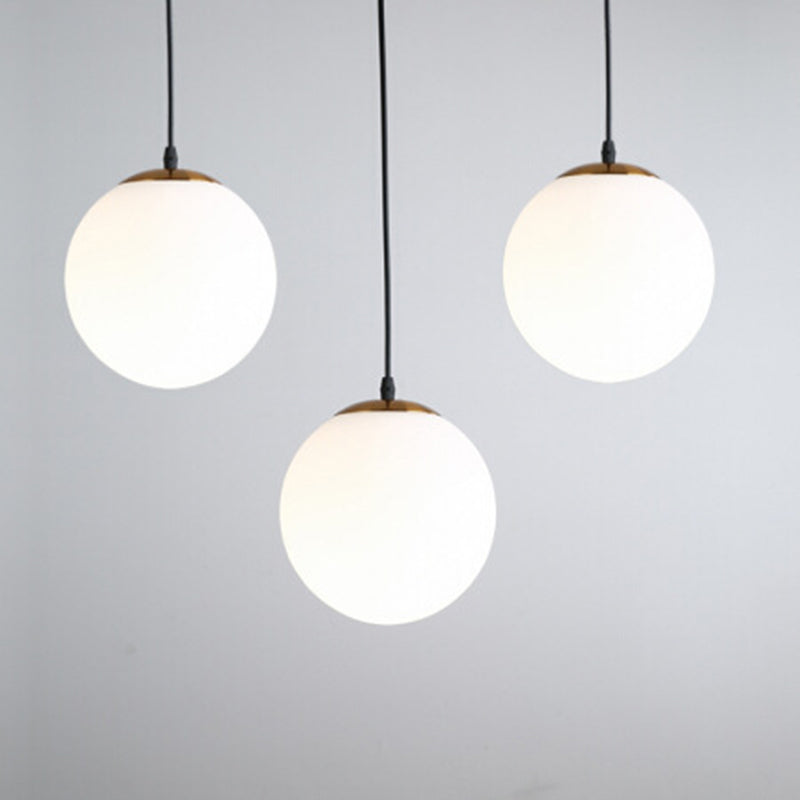 1 Licht bolvormig hanglamp Modern eenvoudig mat wit glas glas eettafel hangende lamp