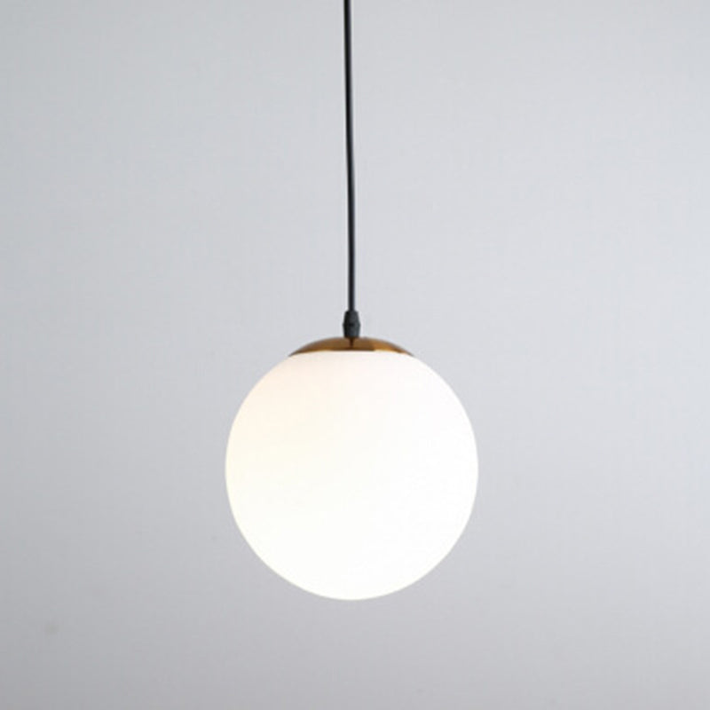 1 Licht bolvormig hanglamp Modern eenvoudig mat wit glas glas eettafel hangende lamp