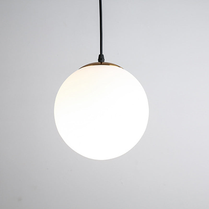 1 Licht bolvormig hanglamp Modern eenvoudig mat wit glas glas eettafel hangende lamp