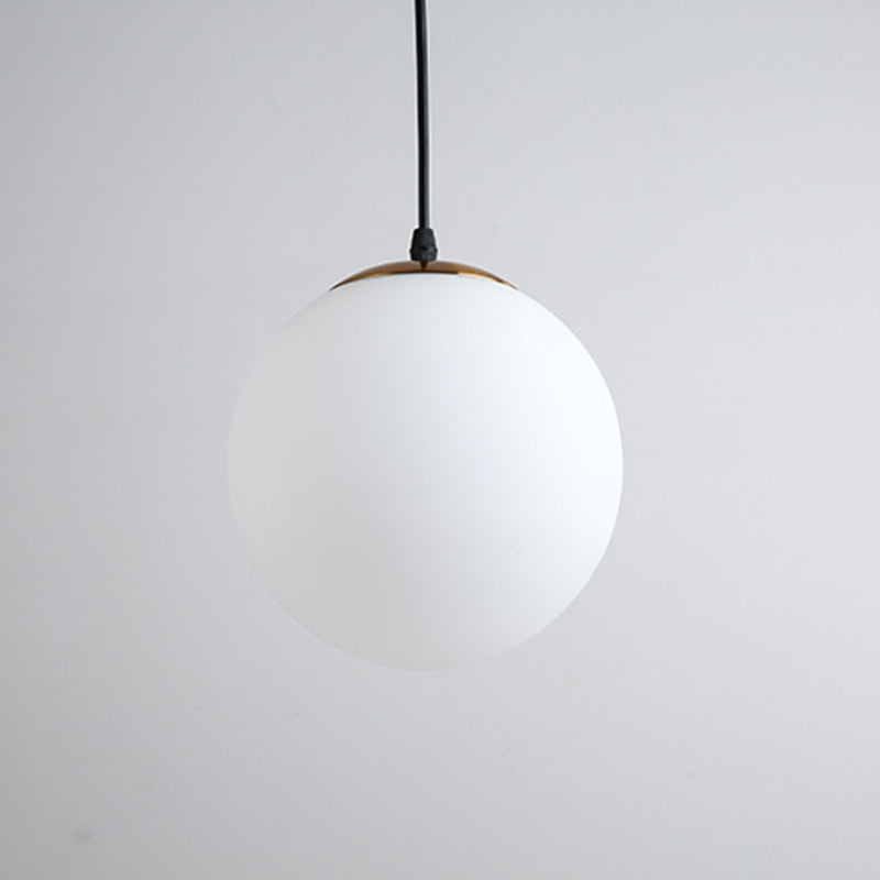 1 Licht bolvormig hanglamp Modern eenvoudig mat wit glas glas eettafel hangende lamp