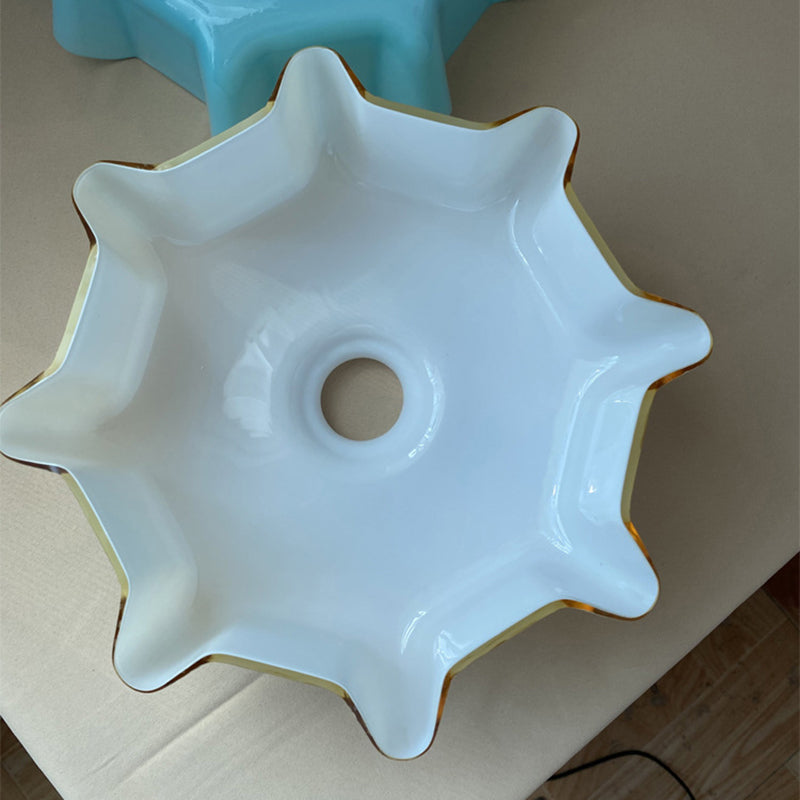 1 forme de fleur légère pendante de plafond en verre vintage pour restaurant