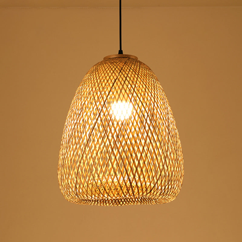 Luce a sospensione a sospensione tessuta a mano moderna Rattan 1 Luce Light Light