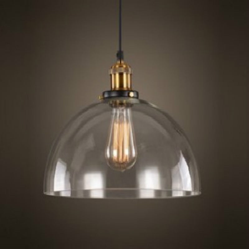 1 Light Hanging Light Fixtures Industrial Style Glass Ceiling Light for Restaurant