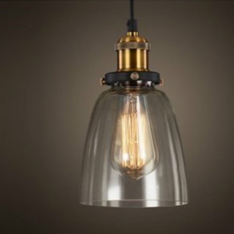 1 Light Hanging Light Fixtures Industrial Style Glass Ceiling Light for Restaurant