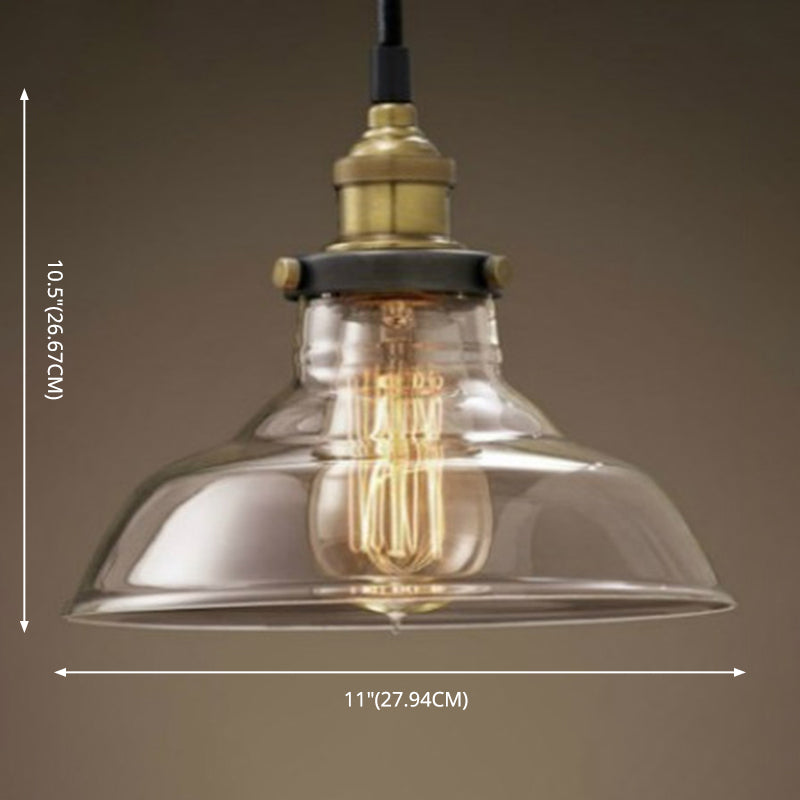 1 Light Hanging Light Fixtures Industrial Style Glass Ceiling Light for Restaurant