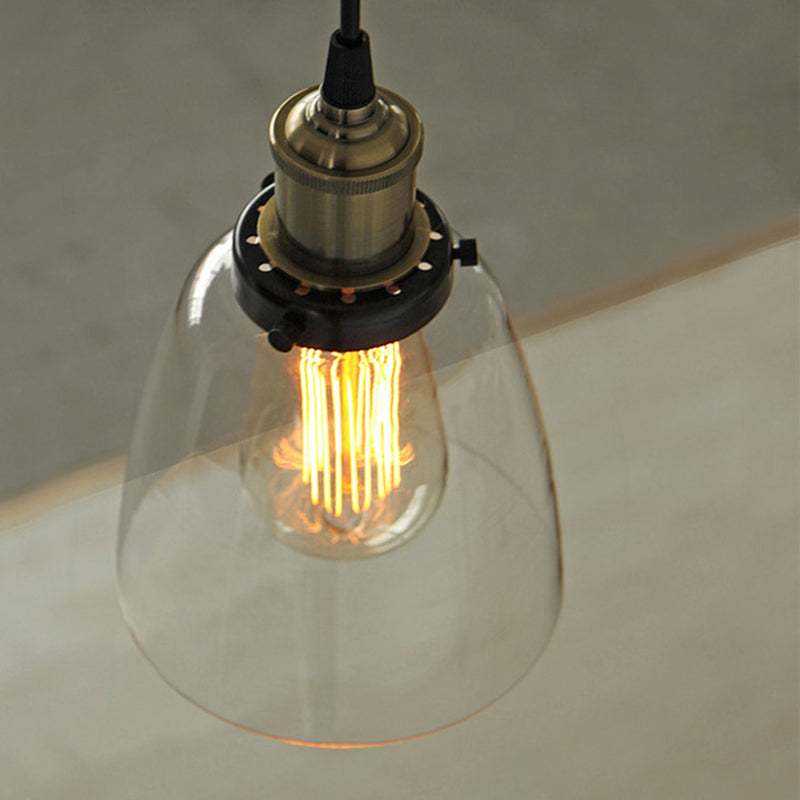 1 Light Hanging Light Fixtures Industrial Style Glass Ceiling Light for Restaurant