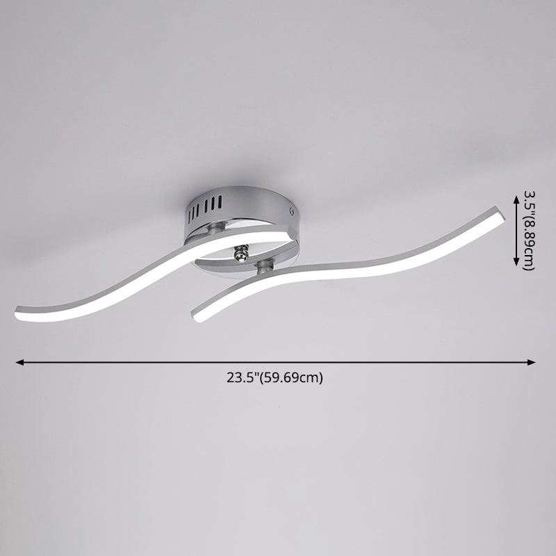 Aluminium incurvé semi-luminaire luminaire LED moderne semi semi-flush plafonnier Light