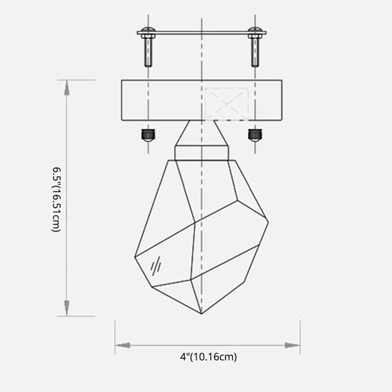 Luces de montaje de techo geométricas modernas Cristal 1 techo de luz Flush