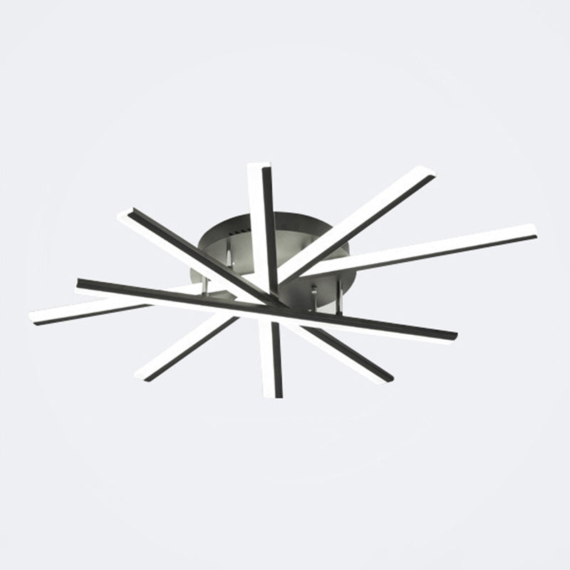 Moderne eenvoud LED Semi Flush Mount Sputnik Acryl schaduw plafondarmatuur voor woonkamer