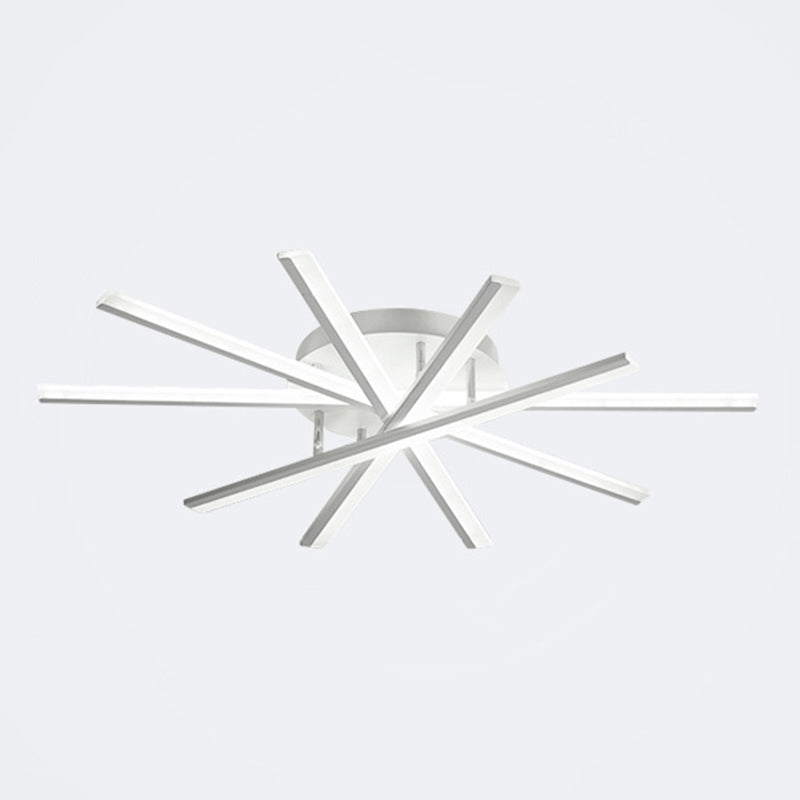 Modern Simplicity LED Semi Flush Mount Sputnik Acrylic Shade Ceiling Fixture for Living Room