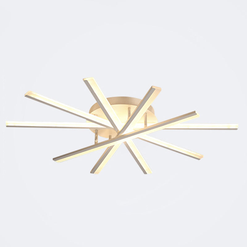 Moderne Simplicity LED Semi Flush Mount Sputnik Acrylschatten Deckenelement für Wohnzimmer