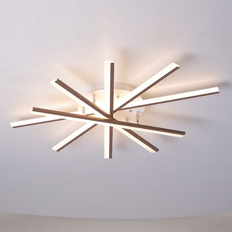 Modern Simplicity LED Semi Flush Mount Sputnik Acrylic Shade Ceiling Fixture for Living Room