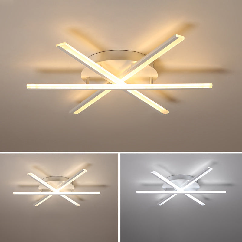 Modern Simplicity LED Semi Flush Mount Sputnik Acrylic Shade Ceiling Fixture for Living Room