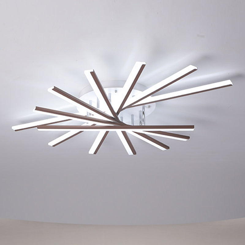 Modern Simplicity LED Semi Flush Mount Sputnik Acrylic Shade Ceiling Fixture for Living Room