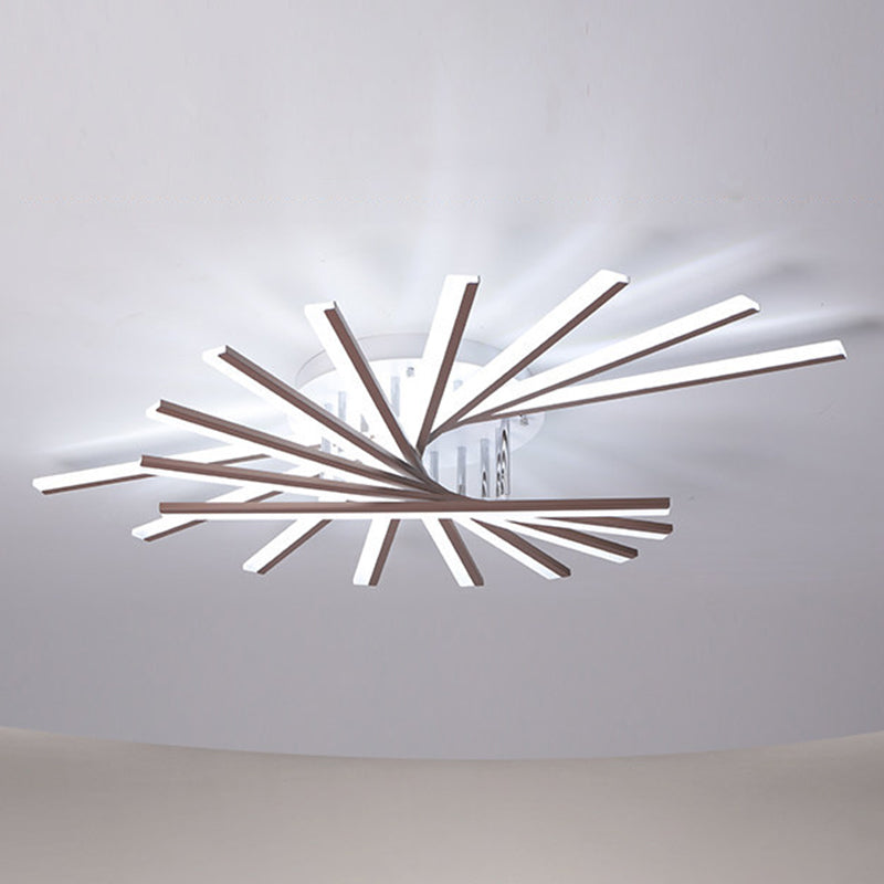 Modern Simplicity LED Semi Flush Mount Sputnik Acrylic Shade Ceiling Fixture for Living Room