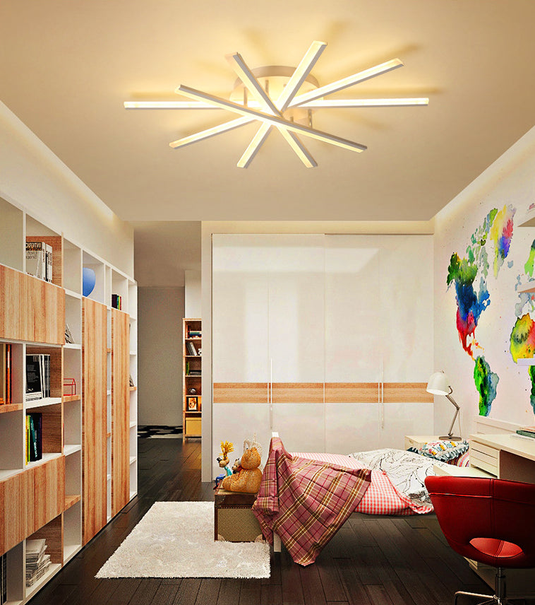 Modern Simplicity LED Semi Flush Mount Sputnik Acrylic Shade Ceiling Fixture for Living Room