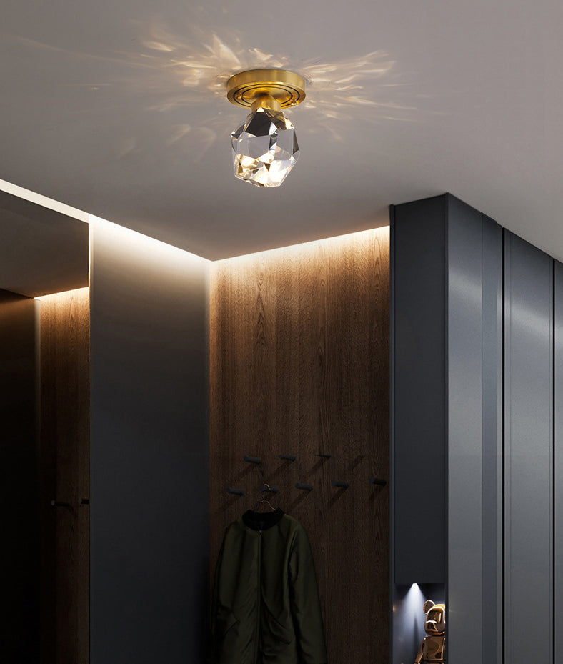 Moderno geometrico soffitto a fiuto luci di montaggio cristallo 1 fulbo del soffitto leggero