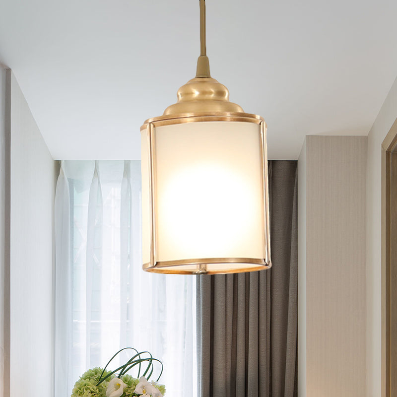 Lampada in vetro bianco cilindro lampada a ciondolo classico classico 5 "/5.5"/6 "1 kit di lampada per pranzo leggera per sala appesa