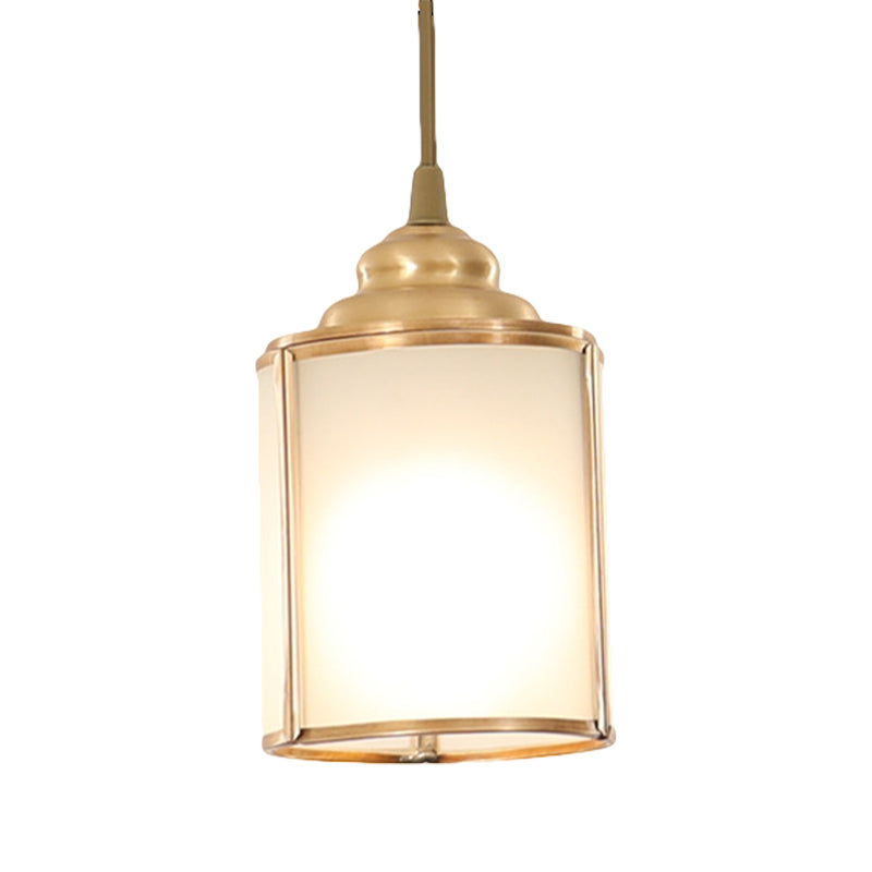 Lampada in vetro bianco cilindro lampada a ciondolo classico classico 5 "/5.5"/6 "1 kit di lampada per pranzo leggera per sala appesa