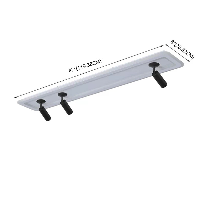 Rectangular Acrylic Shade LED Flush Mount in Modern Simplicity Metal Ceiling Light with Aluminium Lamp