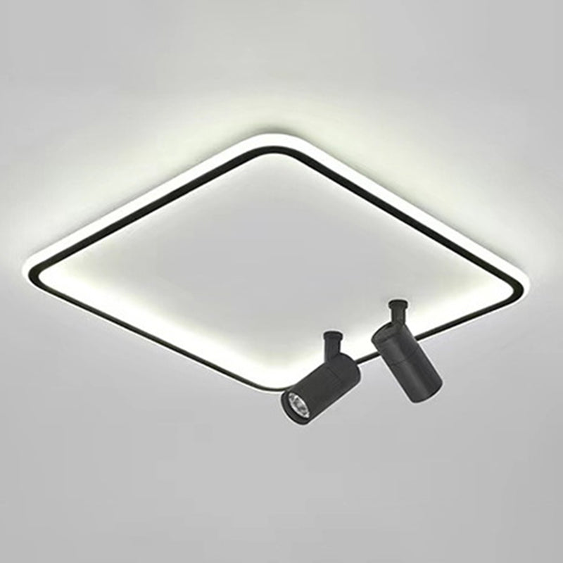 Luz de techo de descarga de LED de sombra acrílica cuadrada en el moderno de lámpara de aluminio de estilo conciso para dormitorio