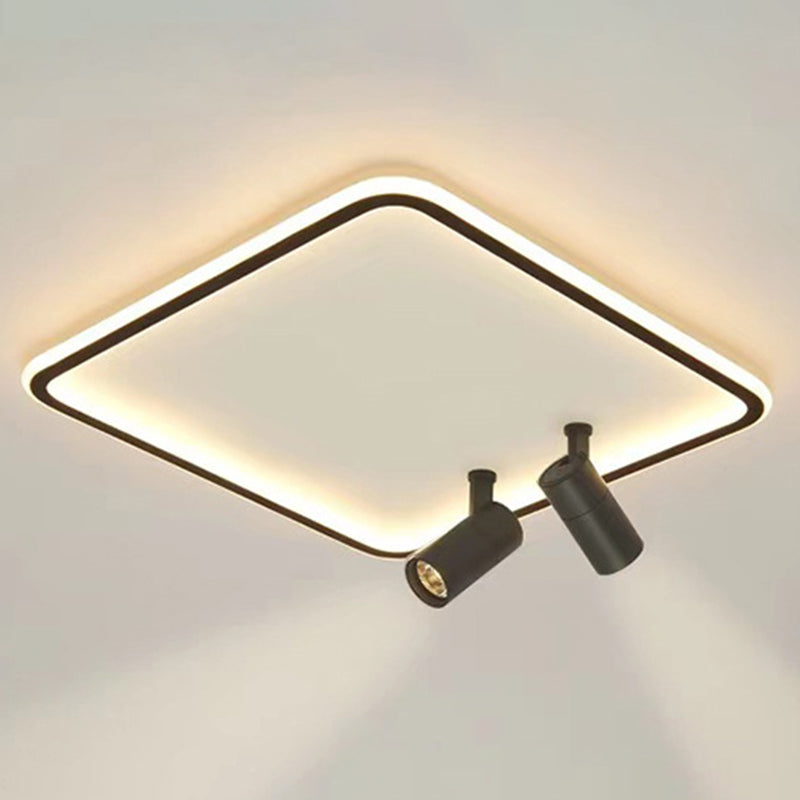 Square Acrylic Shade LED Flush Ceiling Light in Modern Concise Style Aluminium Lamp Flush Mount for Bedroom