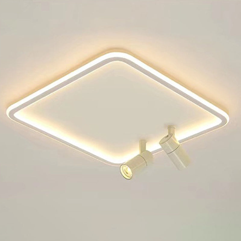 Luz de techo de descarga de LED de sombra acrílica cuadrada en el moderno de lámpara de aluminio de estilo conciso para dormitorio